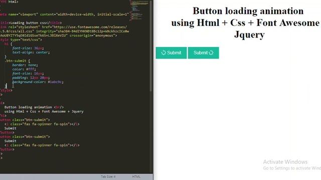Easy Code | Button loading animation | Html + Css + Font Awesome + Jquery смотреть онлайн