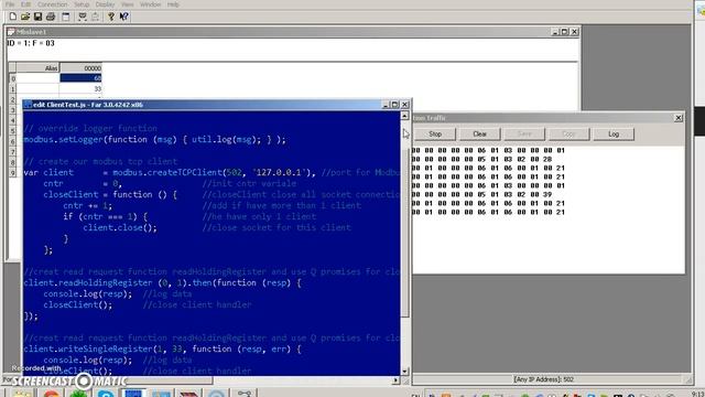 NODE.JS Modbus TCP Mictrologix 1400 B Test смотреть онлайн