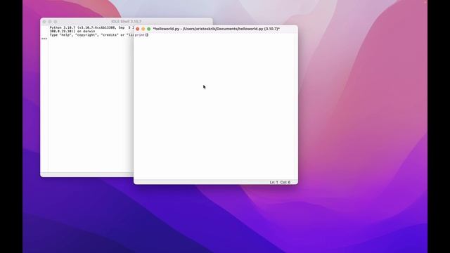 Python Tutorials For Beginners - 1.2 Hello World on MacOS смотреть онлайн
