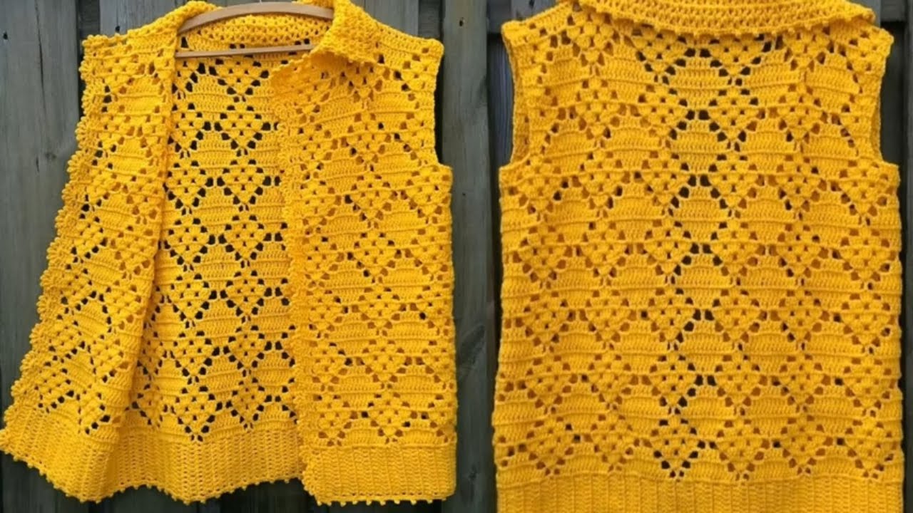 Бесподобный узор крючком для жилета. Мастер класс узора крючком. смотреть онлайн