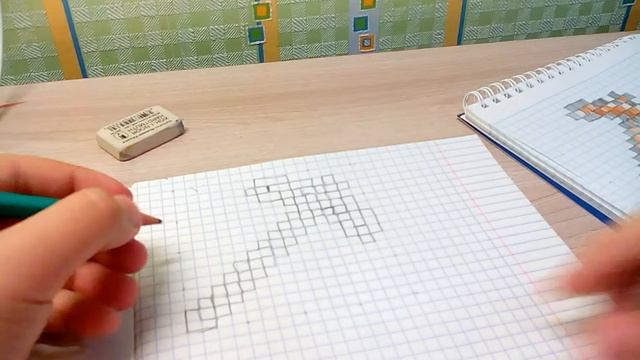 Медная кирка из игры Terraria по клеточкам. смотреть онлайн