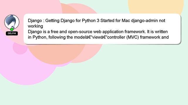 Django : Getting Django for Python 3 Started for Mac django-admin not working смотреть онлайн