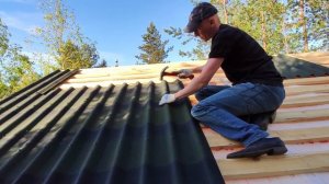 Технология быстрого монтажа Ондулина в одиночку. Отзыв на качество кровельного материала в 2021 год