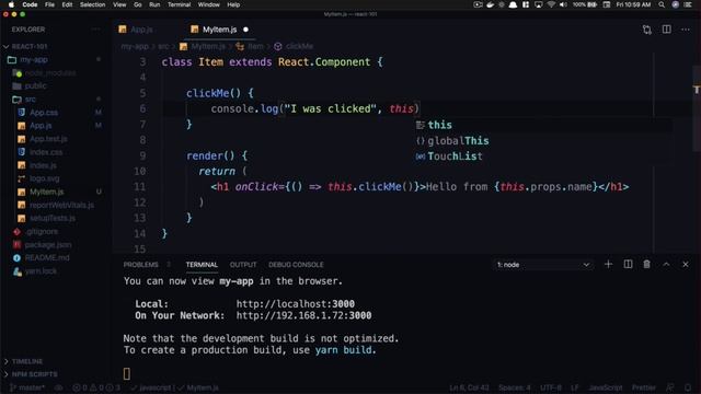 Click Event in React | React Js Tutorials For Beginners | Premium React JS Course. смотреть онлайн