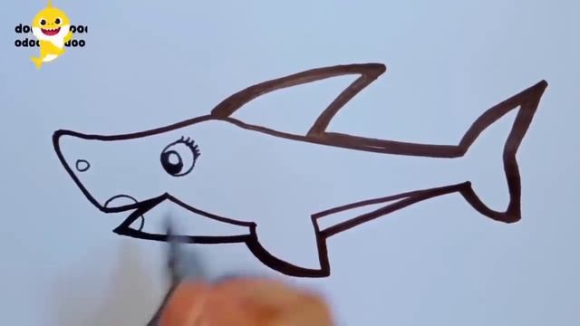 Learn How to Draw Cute Mommy Shark | Easy Drawing for Kids and toddlers смотреть онлайн
