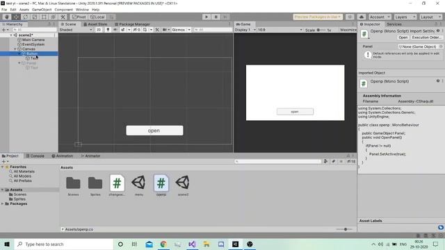 open panel on button click unity (unity tutorial) смотреть онлайн