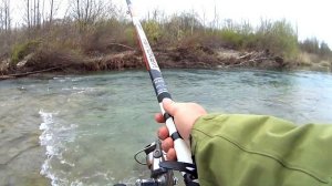С поплавочной удочкой на реке с течением. Ловля болонской удочкой в марте. Поплавок на течении