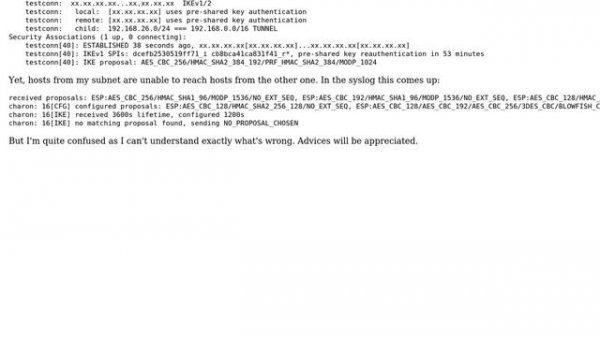 Strongswan IPsec configuration