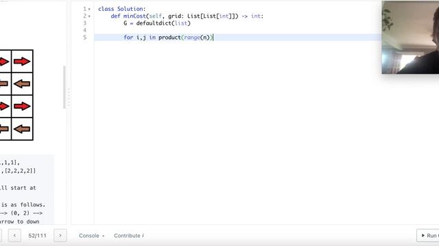 Leetcode 1368. Minimum Cost to Make at Least One Valid Path in a Grid [Solution] смотреть онлайн