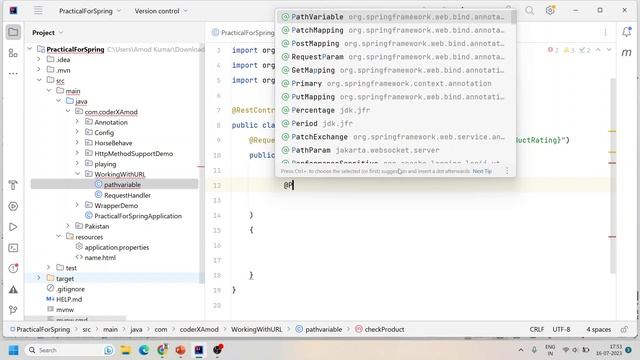 Working With Url pathvariable | @Pathvariable | java | spring boot смотреть онлайн