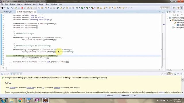 How to use flatMap method to convert Stream of Set to Stream of String? | Streams in Java смотреть онлайн