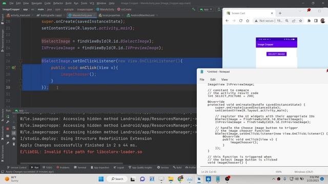 Android Project to Select Image From Gallery and Display it inside ImageView in Java смотреть онлайн