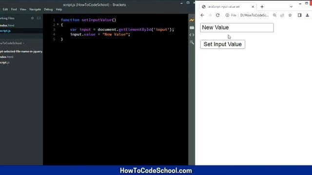 Set Input Field Value On Click with JavaScript [HowToCodeSchool.com] смотреть онлайн