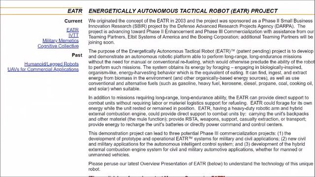 The military made a robot that fuels itself by eating biological organisms This should end well… смотреть онлайн