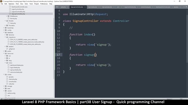 #38 Laravel 8 PHP Framework Basics | User Signup | Quick programming tutorial смотреть онлайн