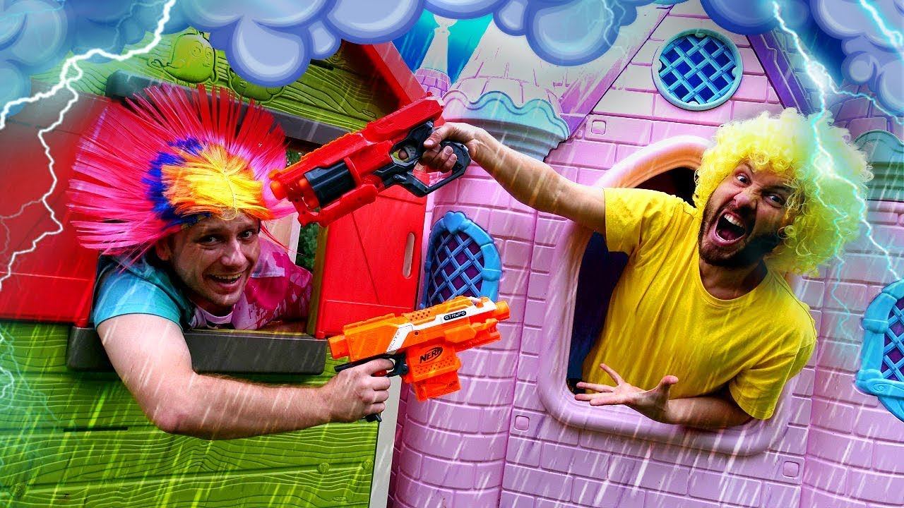 Nerf Gun Games With Nerf Blasters: Funny Videos With Nerf Mega & Nerf Elite Stryfe