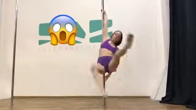 Pole Dance уроки. Облет в Балерину на динамичном пилоне. смотреть онлайн