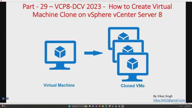 VCP8-DCV 2023 | Part-29 | How to Create Virtual Machine Clone on vSphere vCenter Server 8 смотреть онлайн