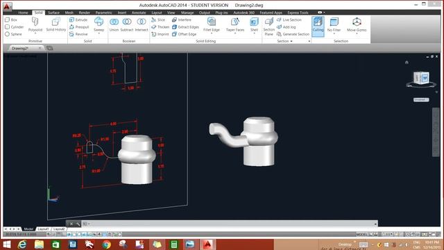 AutoCAD 3D - Mechanical Drawing Exercise (Handwheel) смотреть онлайн