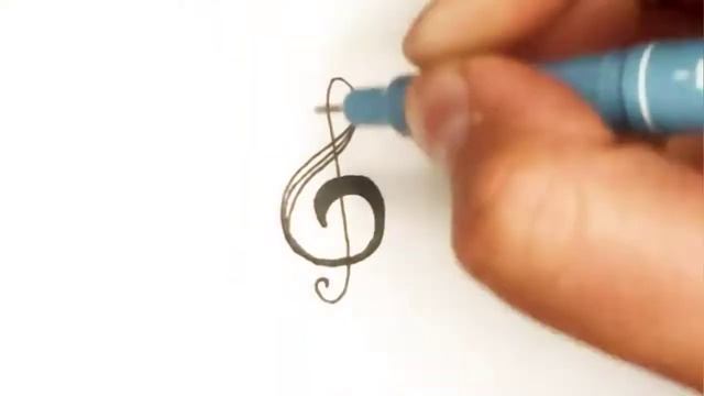 Как нарисовать скрипичный ключ. Простые рисунки для срисовки в личный дневник или скетчбук. смотреть онлайн