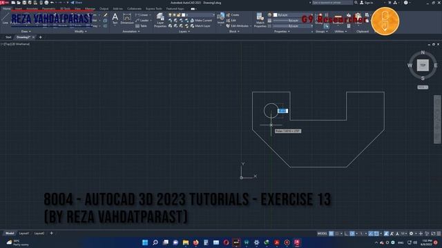 8004 AutoCAD 3D 2023 Tutorials Exercise 13 by Reza Vahdatparast смотреть онлайн
