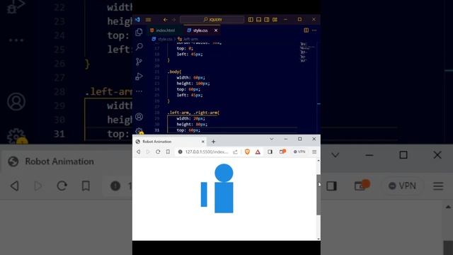 Creating Your First Robot Animation with Code | YouTube Short #html #css #bootstrap смотреть онлайн