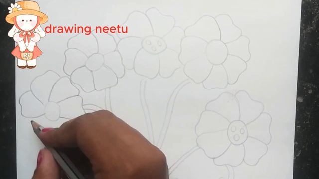 How To Draw Beautiful Flowers With Flowerpots(very easy)!! drawing flowers #drawing #trending смотреть онлайн