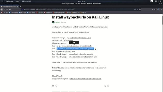 Install waybackurls on Kali Linux смотреть онлайн