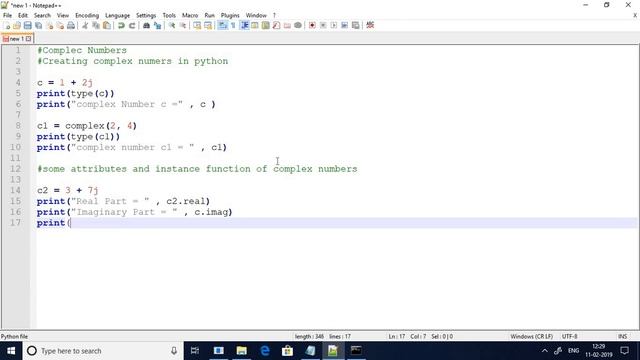 Arithmetic Operations on Complex numbers in Python. смотреть онлайн