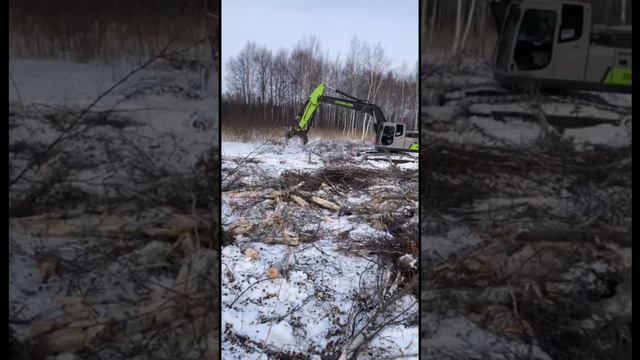 Перекусыватель корней на базе экскаватора. Услуги расчистки территории от деревьев и пней. смотреть онлайн