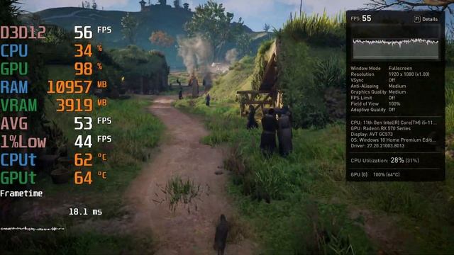 AMD Radeon RX 570 -- Intel Core i5-11600K -- Assassin's Creed AC Valhalla FPS Test i5-11600KF смотреть онлайн