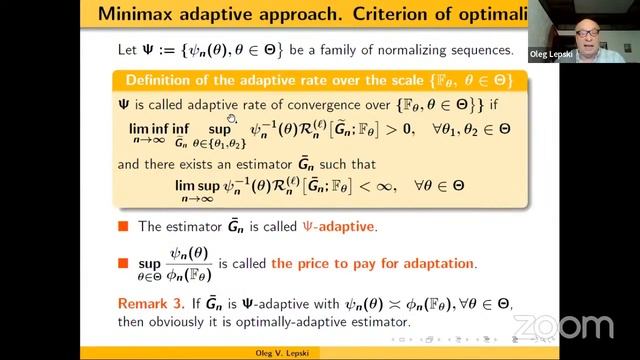 Oleg Lepski: Theory of adaptive estimation смотреть онлайн