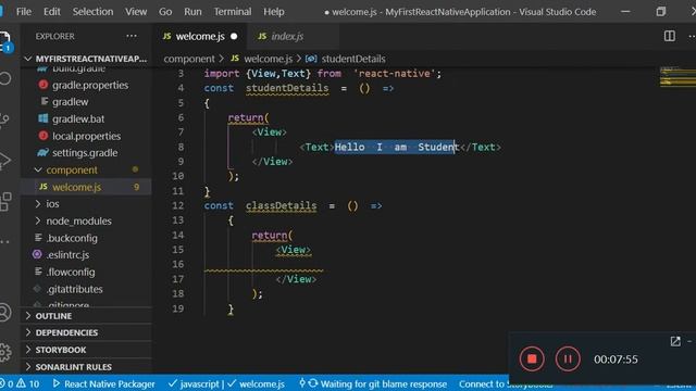 9. Props Using Function Component In React Native || Props in React Native Part - I смотреть онлайн