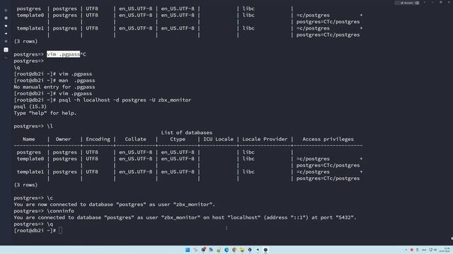 ZABBIX | Мониторинг PostgreSQL 15.3 [ PostgreSQL by Zabbix agent 2 ] с помощью Zabbix 6.4 | OL 9.2 смотреть онлайн