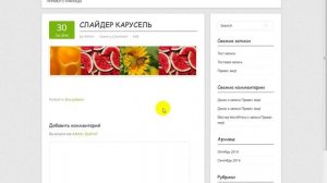 Слайдер карусель в записях WordPress