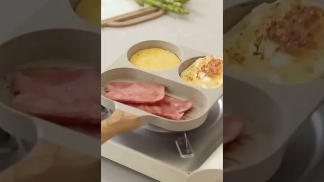 Omelets Artifact Three-in-One Pan Non-stick Breakfast Pan Flat-Bottomed Eggs Hamburger Pot Househol смотреть онлайн