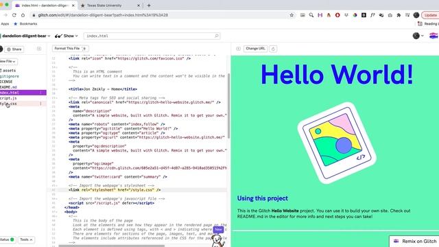 Getting Started with HTML using Glitch.com смотреть онлайн