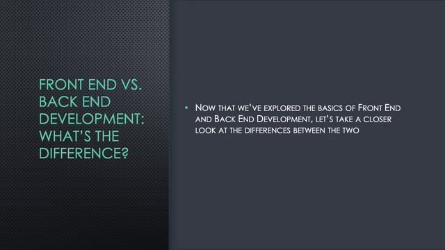 Front End vs. Back End Development смотреть онлайн