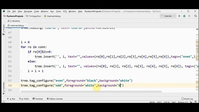How to alternate row color in tkinter Treeview смотреть онлайн