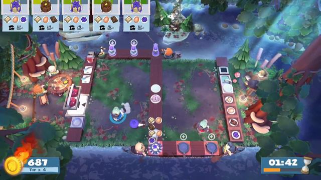Overcooked! 2 - Campfire Cook Off - World 1-4 - 3 Stars смотреть онлайн
