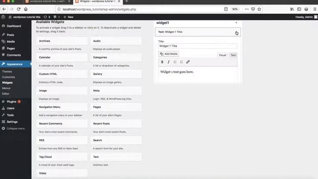 Display Widget on WordPress Theme Development part-7 смотреть онлайн