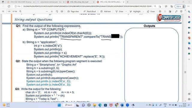 String Function compareto() ka full knowledge || Icse class 10th || YP Computer Classes смотреть онлайн