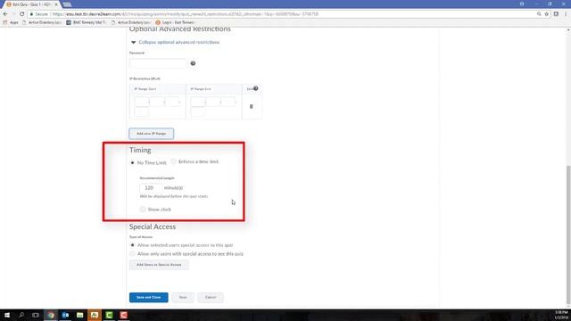 How to Create a Quiz in D2L: Restrictions Tab смотреть онлайн