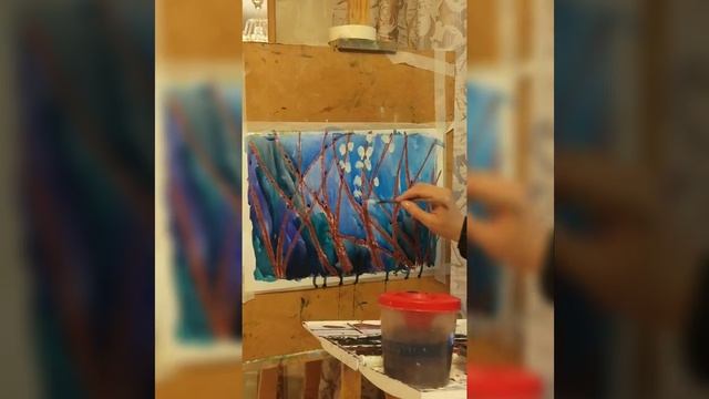 Рисование: "Куст вербы" смотреть онлайн