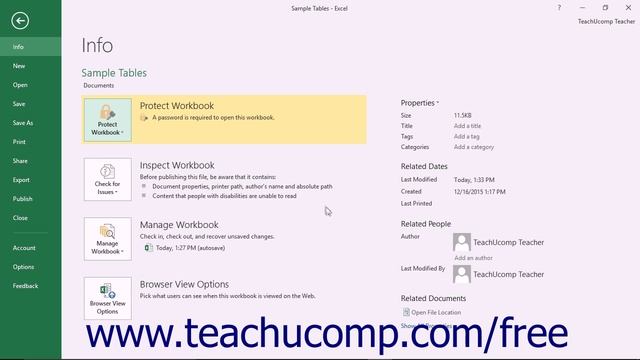 Excel 2016 Tutorial Password Protecting Excel Files Microsoft Training Lesson смотреть онлайн