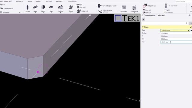 Tekla Basic - Learning Chamfer tool in Tekla смотреть онлайн