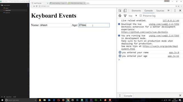 Vue JS 2 Tutorial #7 - Keyboard Events смотреть онлайн