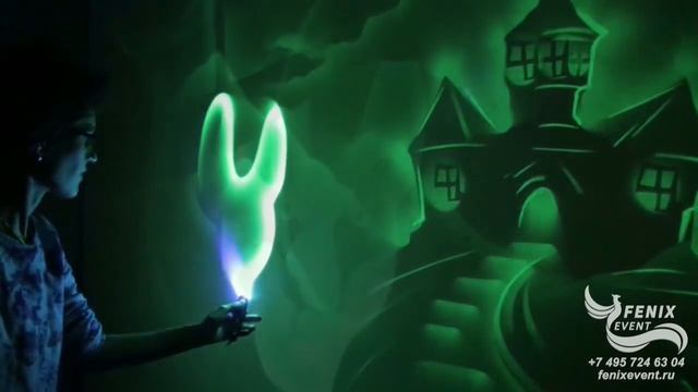 Заказать шоу световых картин на праздник Хэллоуин в Москве -  световые картины на мероприятие