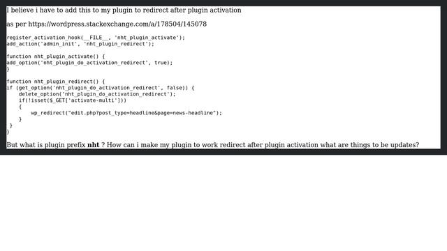Wordpress: Redirect to custom admin menu after plugin activation смотреть онлайн
