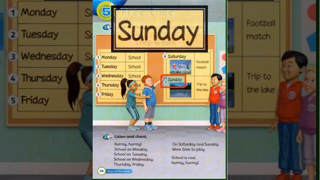 FREE Worksheets| Year 2 Unit 5 Free Time Super Minds pg 58 | CD 2-18 19 | Days Of The Week смотреть онлайн